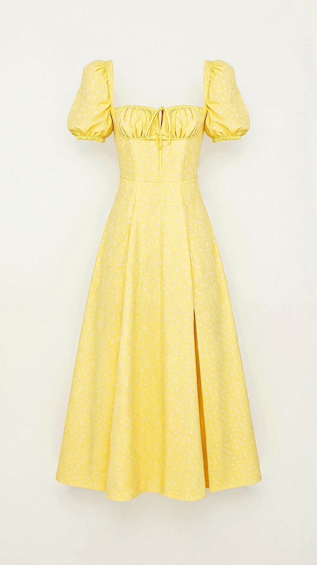 Daniela - Midikleid - Quadratische Halslinie - Kleider - Gelb - Müller Mode