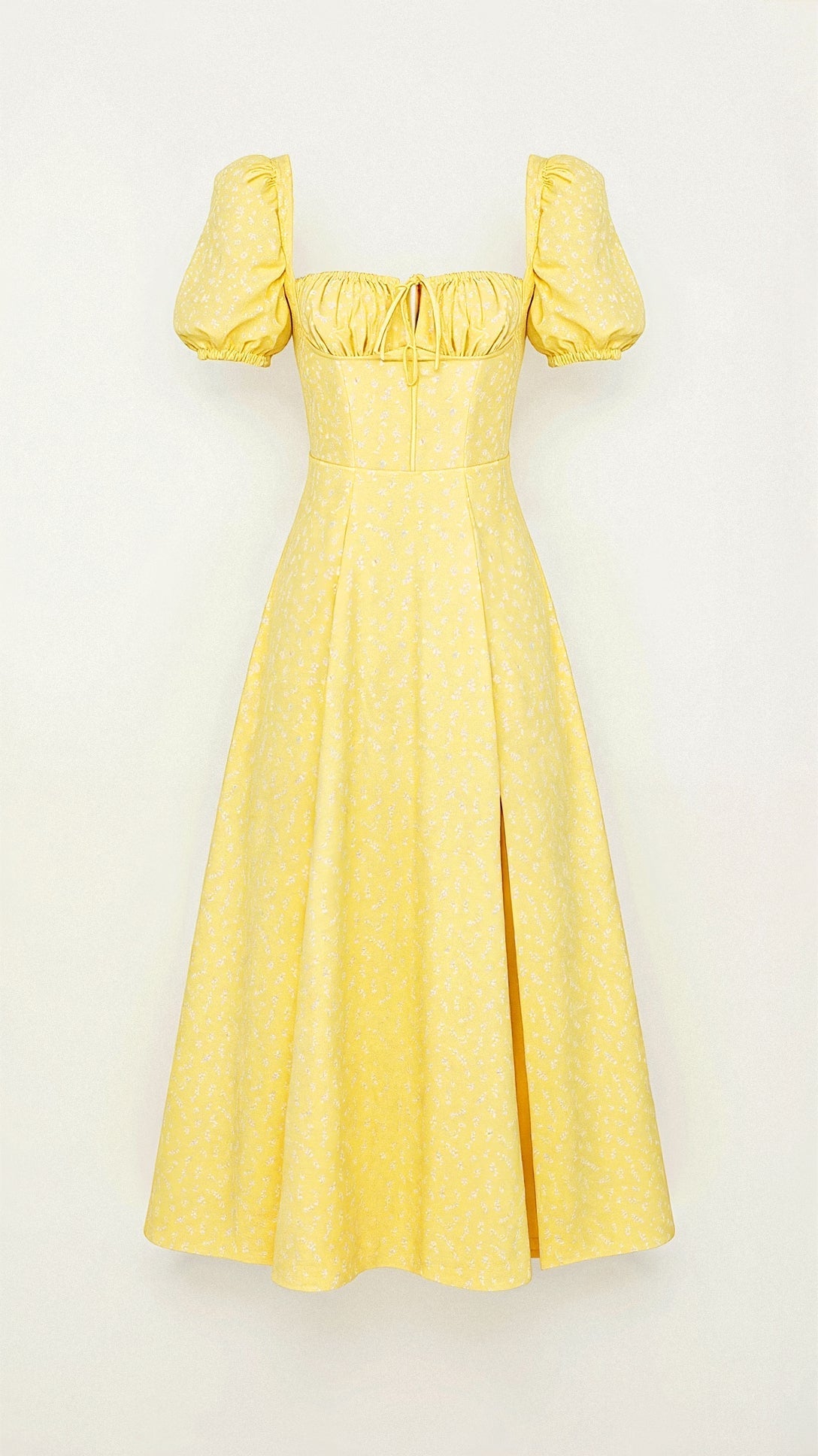 Daniela - Midikleid - Quadratische Halslinie - Kleider - Gelb - Müller Mode
