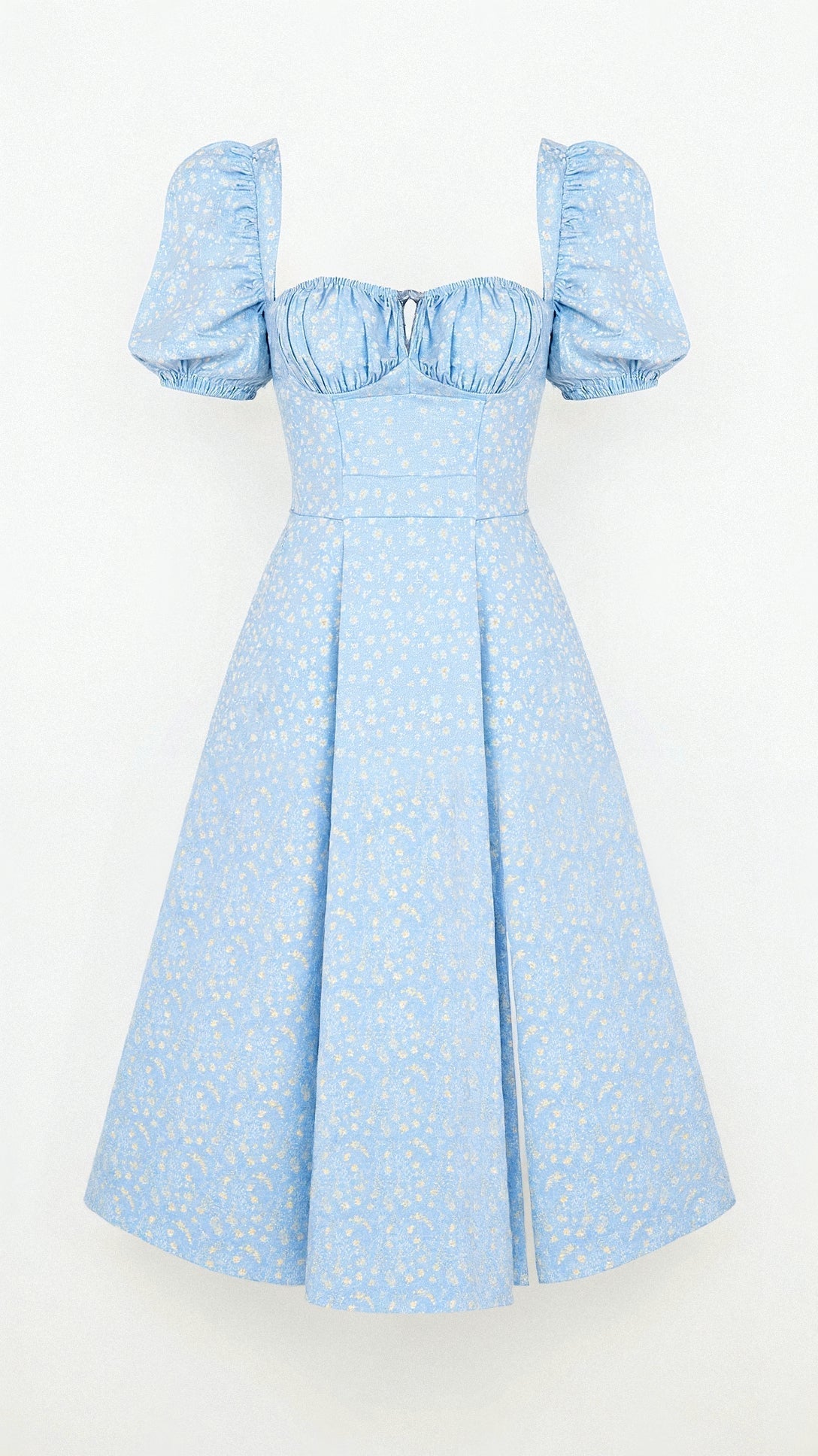 Daniela - Midikleid - Quadratische Halslinie - Kleider - Hellblau - Müller Mode