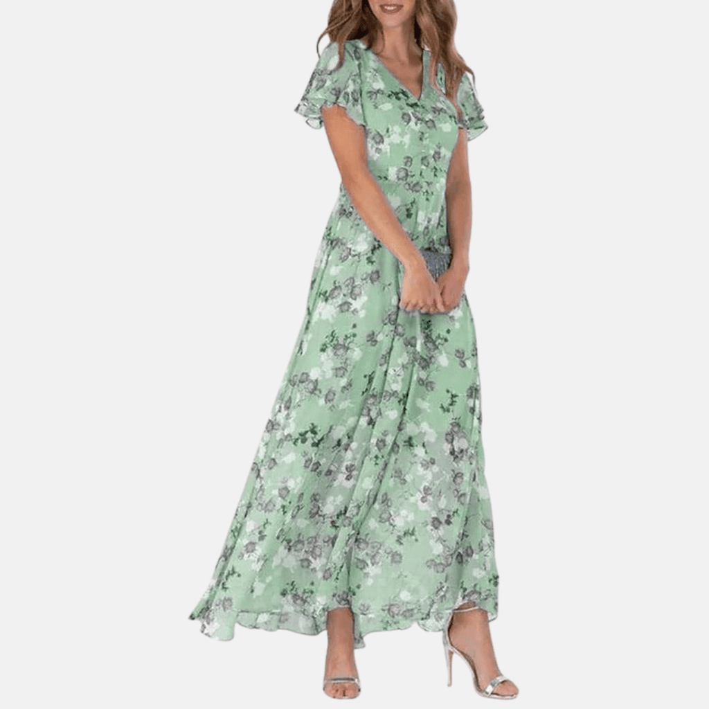 Elina - Geblümtes Kleid - Sommer - Kleider - Grün - Müller Mode
