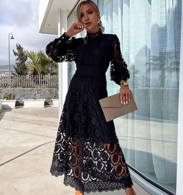 Freja - Charmantes Spitzenkleid - Sommerkleid - Kleider - Schwarz - Müller Mode