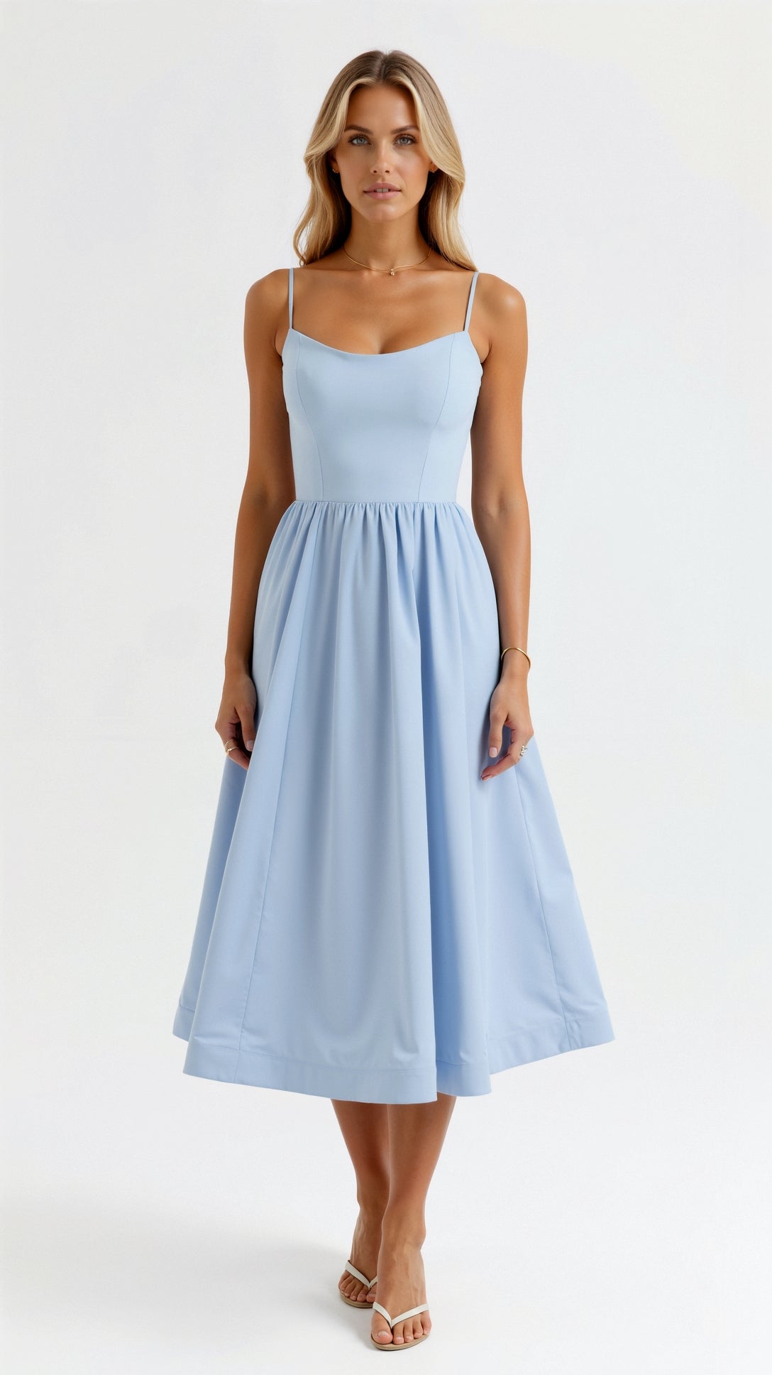 Tamara Fließendes Midikleid - Kleider - Hellblau - Müller Mode
